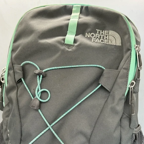 The North Face Gray Backpack with Mint Green Accents - Picture 2 of 7